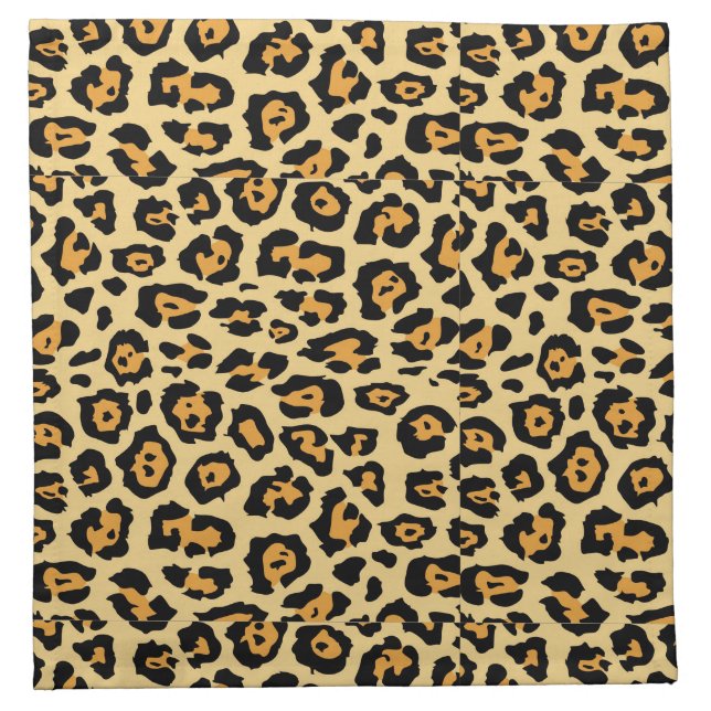 Leopard Animal Print Pattern-25560 Cloth Napkin (Front)