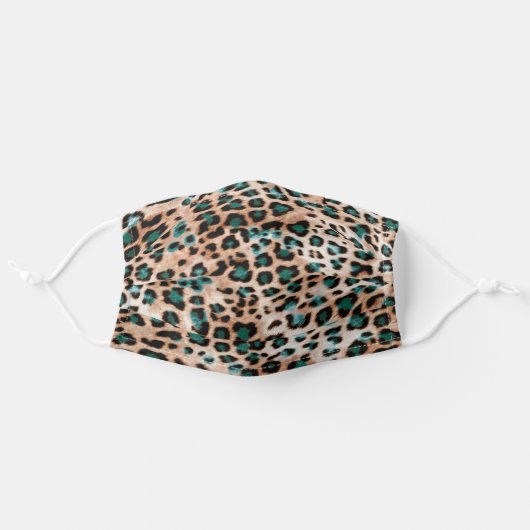 Leopard Animal Print Pattern Adult Cloth Face Mask (Front, Unfolded)