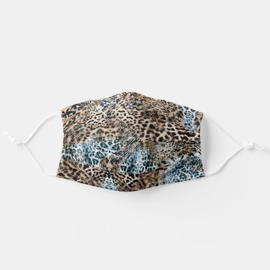 Leopard Animal Print Pattern Adult Cloth Face Mask (Front, Unfolded)