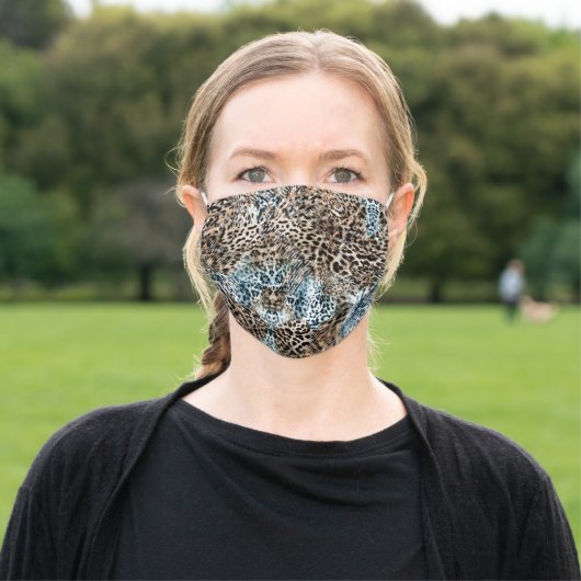 Leopard Animal Print Pattern Adult Cloth Face Mask (Outside)