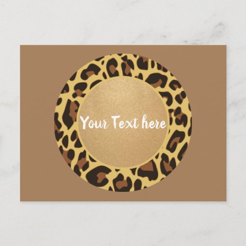 Leopard Animal Print Pattern Circle Fashion Beauty Postcard