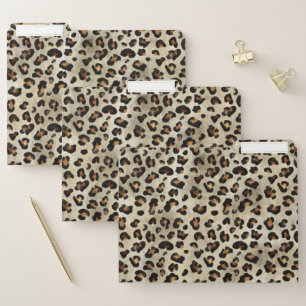 Leopard Animal Print Pattern In Beige And Brown File Folder