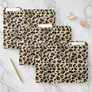 Leopard Animal Print Pattern In Beige And Brown File Folder
