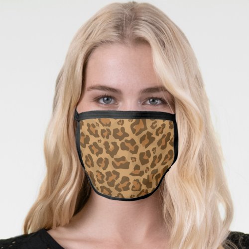 Leopard animal print pattern in multi tone brown face mask