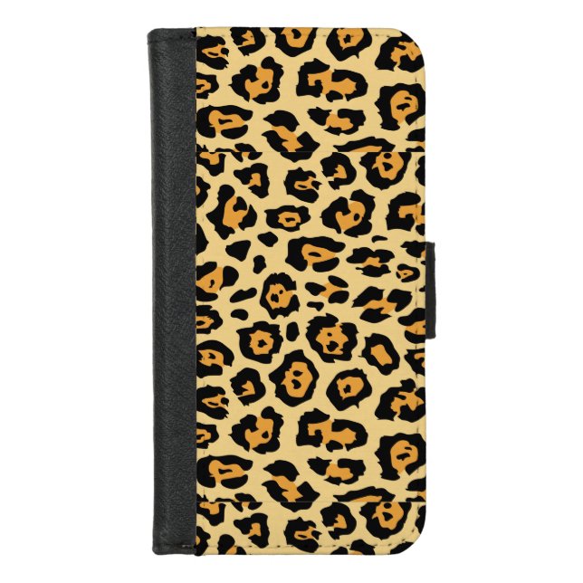 Leopard Animal Print Pattern iPhone Wallet Case (Front)