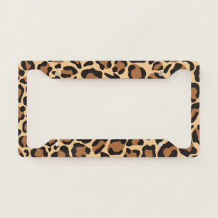 Leopard Animal Print Pattern License Plate Frame