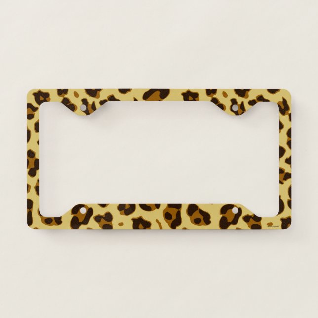 Leopard Animal Print Pattern License Plate Frame (Front)