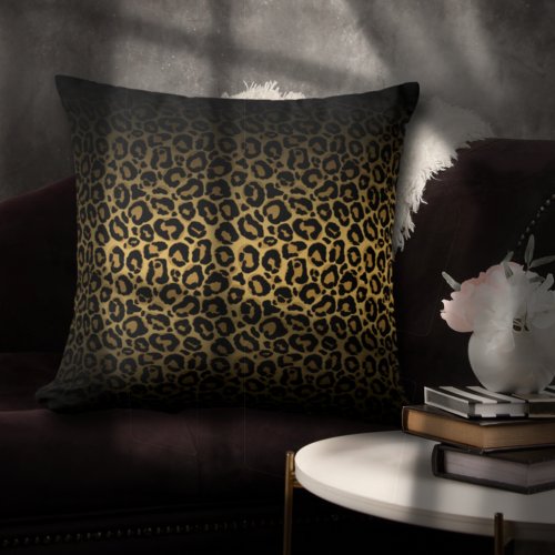 Leopard animal print pattern throw pillow