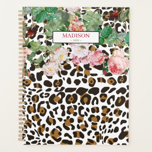 Leopard Animal Print Pattern Vintage Diary Planner