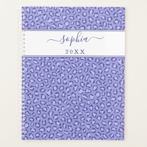 Leopard Animal Print Periwinkle Blue 2023 2024 Planner