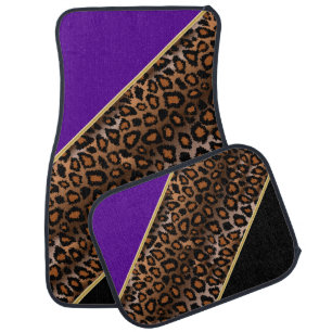 Leopard Animal Print Purple Personalize Car Floor Mat