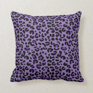 Leopard Animal Print   Purple Throw Pillow