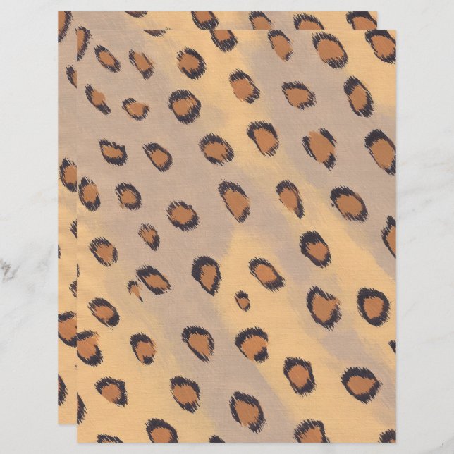 Leopard Animal Print Scrapbook Paper (Front/Back)