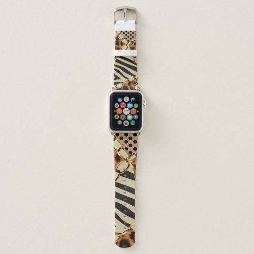 Leopard Animal Print Seamless Pattern Apple Watch Band