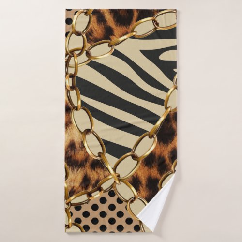 Leopard Animal Print Seamless Pattern Bath Towel