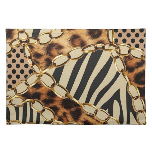 Leopard Animal Print Seamless Pattern Cloth Placemat