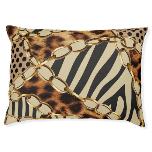 Leopard Animal Print Seamless Pattern Pet Bed