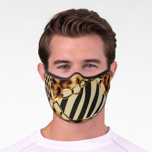 Leopard Animal Print Seamless Pattern Premium Face Mask