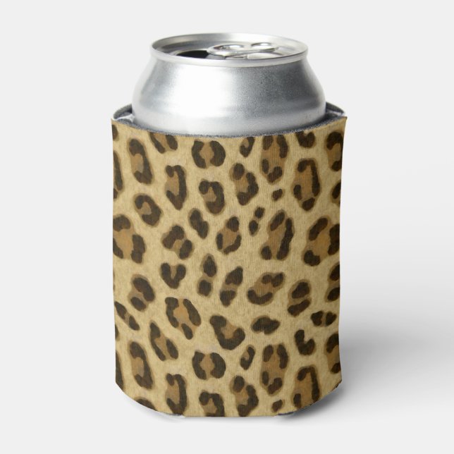Leopard Animal Print Skin Pattern Can Cooler (Can Front)