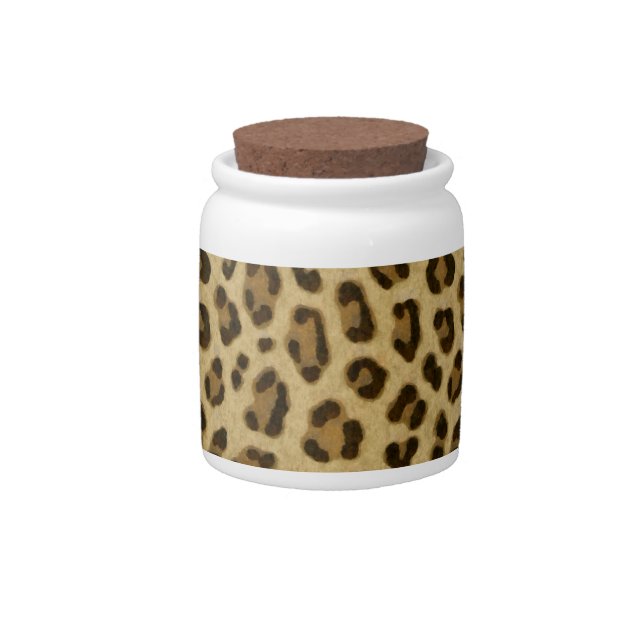Leopard Animal Print Skin Pattern Candy Jar (Front)