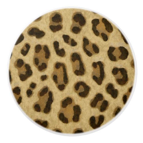 Leopard Animal Print Skin Pattern Ceramic Knob