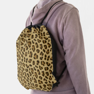 Leopard Animal Print Skin Pattern Drawstring Bag