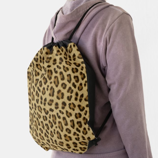 Leopard Animal Print Skin Pattern Drawstring Bag (Insitu)