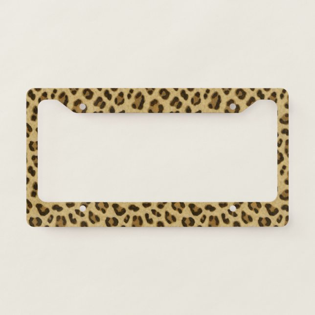 Leopard Animal Print Skin Pattern License Plate Frame (Front)