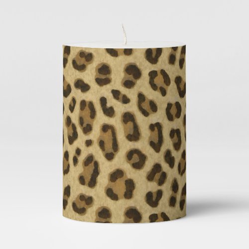 Leopard Animal Print Skin Pattern Pillar Candle