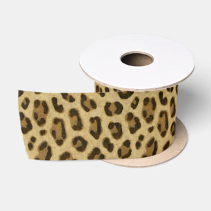 Leopard Animal Print Skin Pattern Satin Ribbon