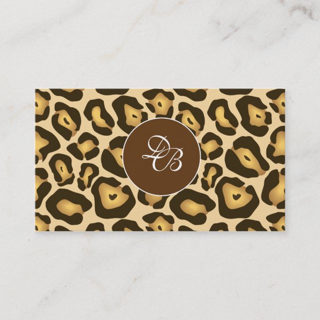 Leopard Animal Print Stylish Business Card (Front)