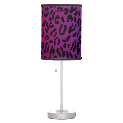 Leopard Animal Print Stylish Pink Ombre Table Lamp