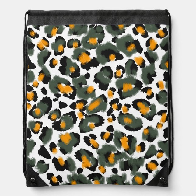Leopard Animal Print Texture Background Drawstring Bag (Front)