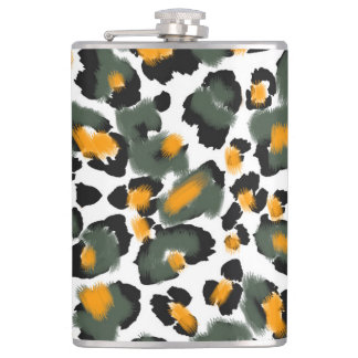 Leopard Animal Print Texture Background Flask