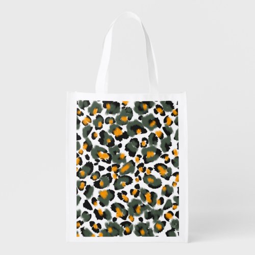 Leopard Animal Print Texture Background Grocery Bag