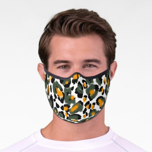 Leopard Animal Print Texture Background Premium Face Mask
