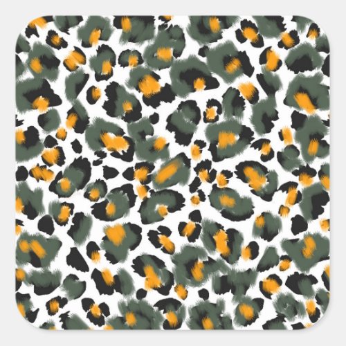 Leopard Animal Print Texture Background Square Sticker