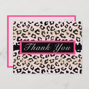 Leopard Animal Print Thank You Post Card