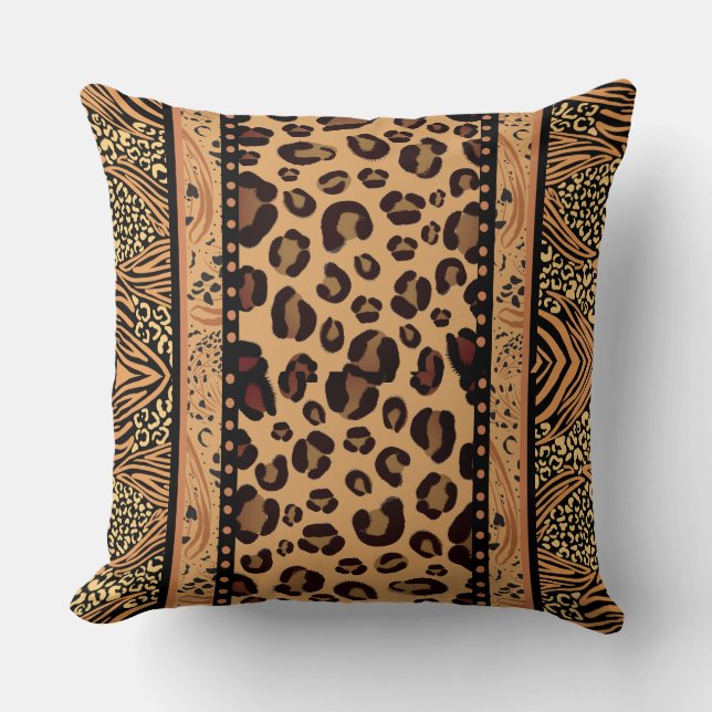 Leopard Animal Print Throw Pillow (Front)