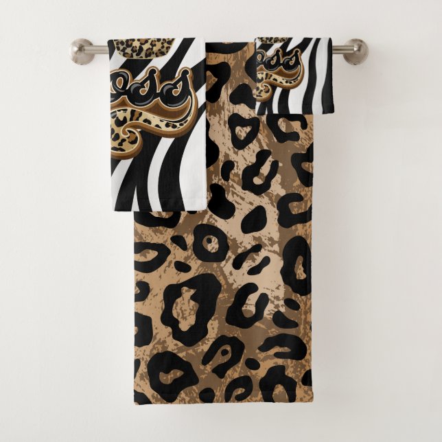Leopard Animal Print Towel Set.. Boss High Heel (Insitu)