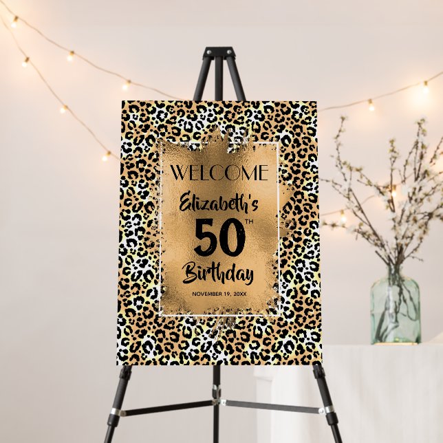 Leopard Animal Print Welcome  Foam Board (In Situ (Stand))