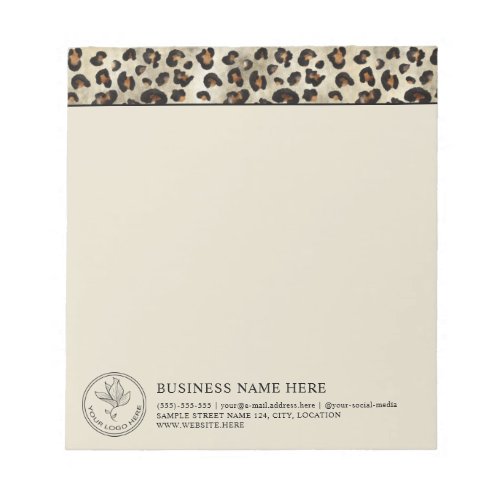 Leopard Animal Print With Company Logo And Info Notepad