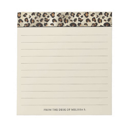 Leopard Animal Print With Lines And Custom Text Notepad