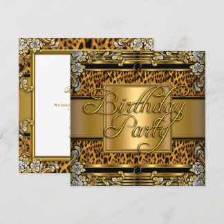 Leopard Animal Print Woman's Birthday Party Invitation