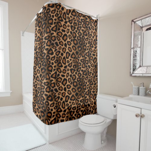Leopard Animal Prints in Brown Shower Curtain