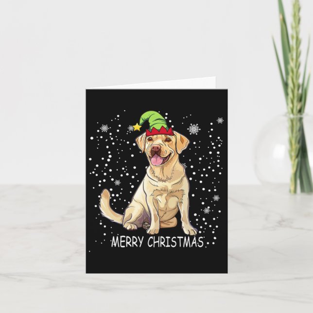 Leopard Animal Santa Hat Ugly Christmas Tree Light Card (Front)