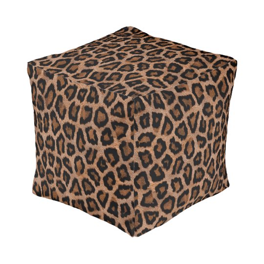 Leopard Animal Skin Print Pouf
