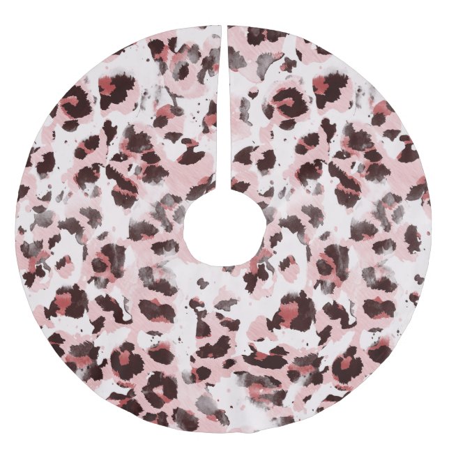Leopard Animal Skin: Tie Dye Elegance. Brushed Polyester Tree Skirt (Front)
