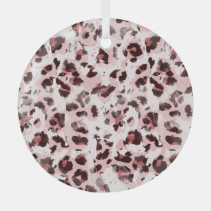 Leopard Animal Skin: Tie Dye Elegance. Glass Ornament