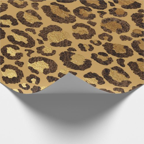Leopard Animal White Gold Black Honey African Lux Wrapping Paper